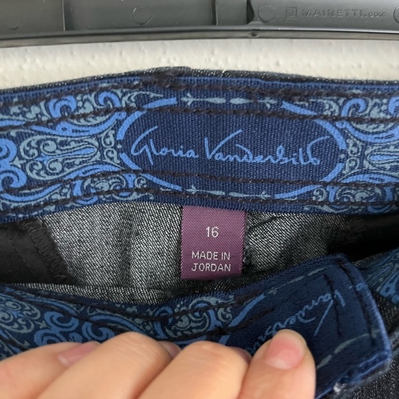 GLORIA Vanderbilt Woman Blue Straight Leg Strech Jean, Size 16 - Picture 4 of 6